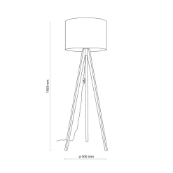 Lattiavalaisin Grand, beige/pähkinäpuu, korkeus 145 cm, E27