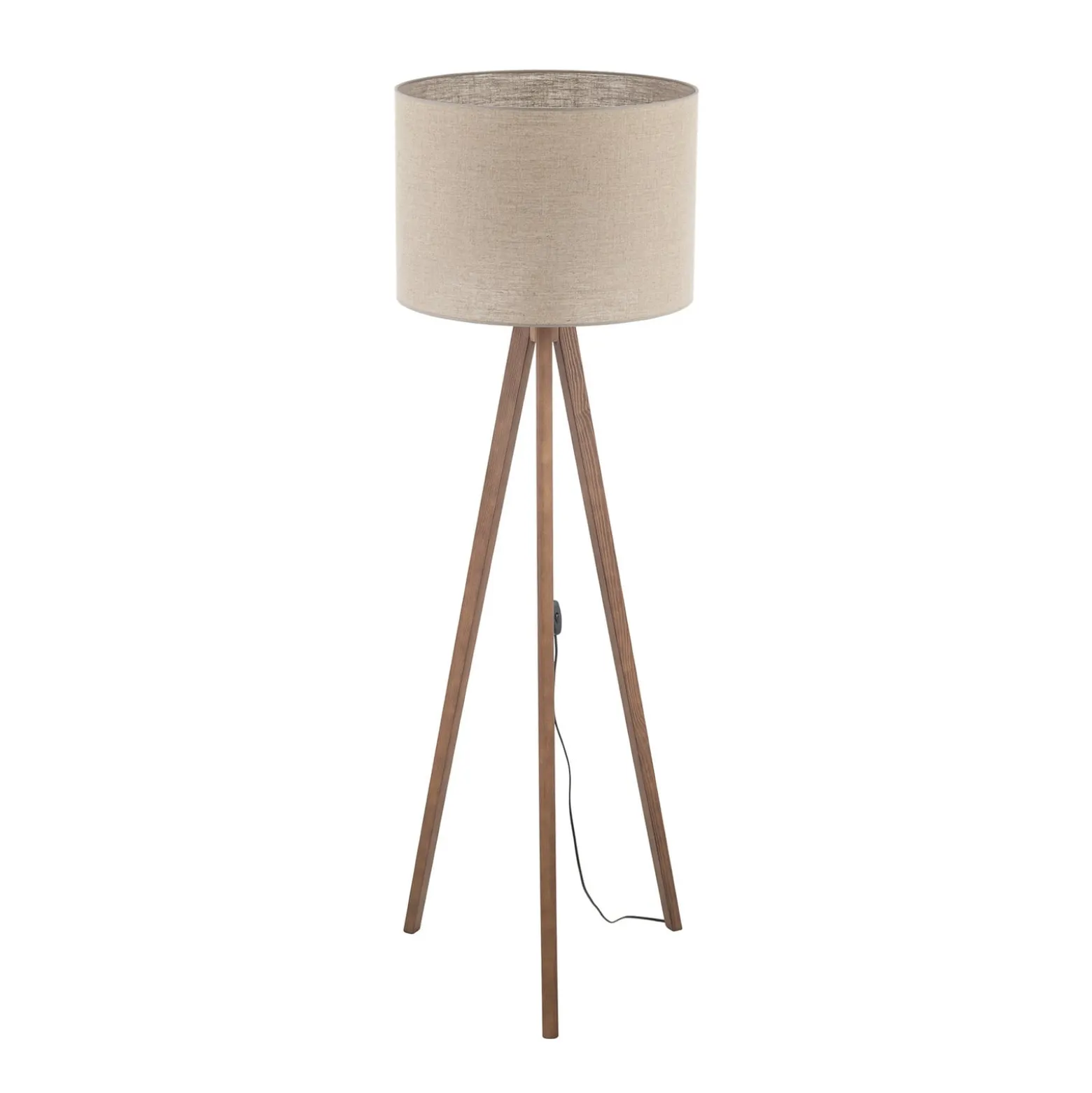 Lattiavalaisin Grand, beige/pähkinäpuu, korkeus 145 cm, E27
