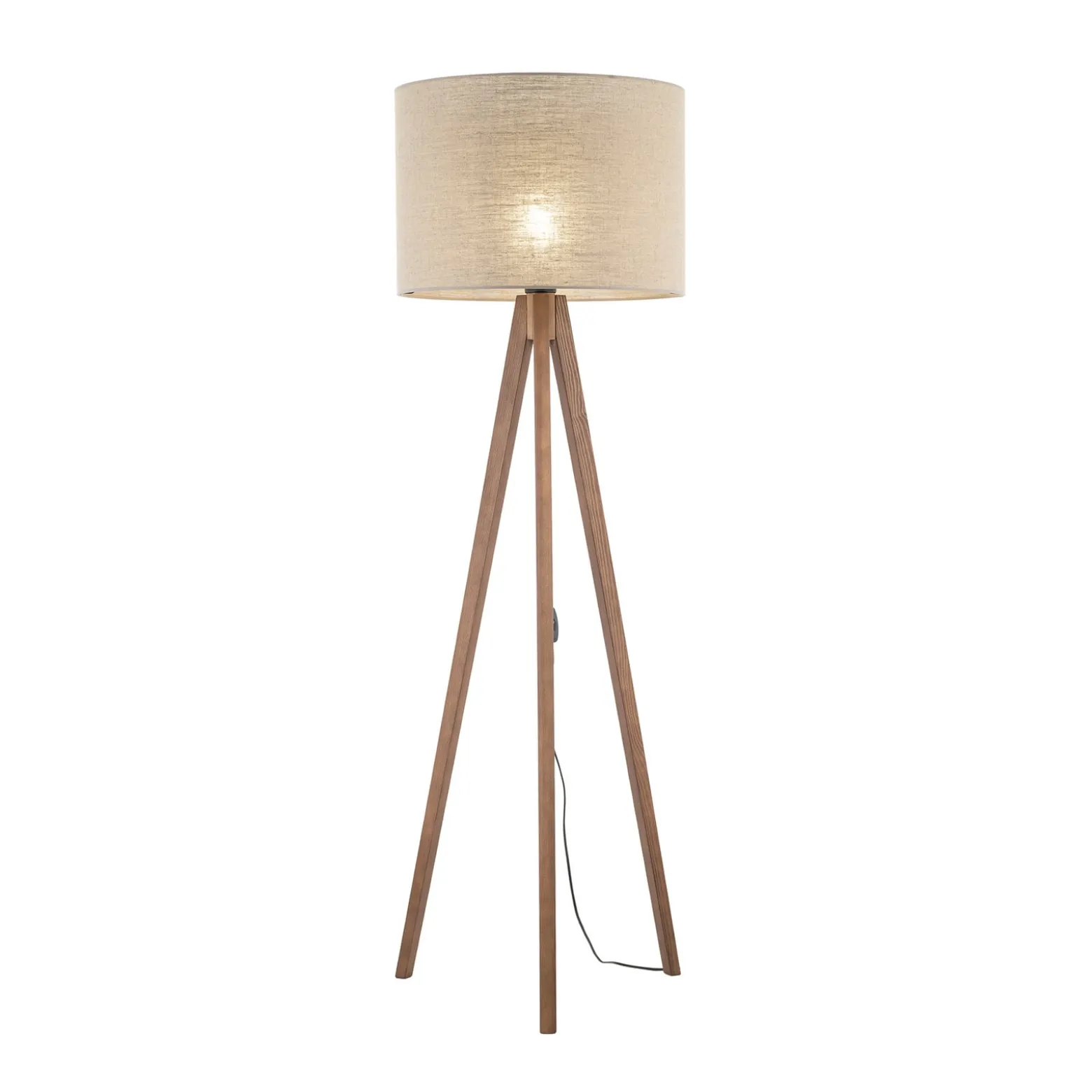 Lattiavalaisin Grand, beige/pähkinäpuu, korkeus 145 cm, E27