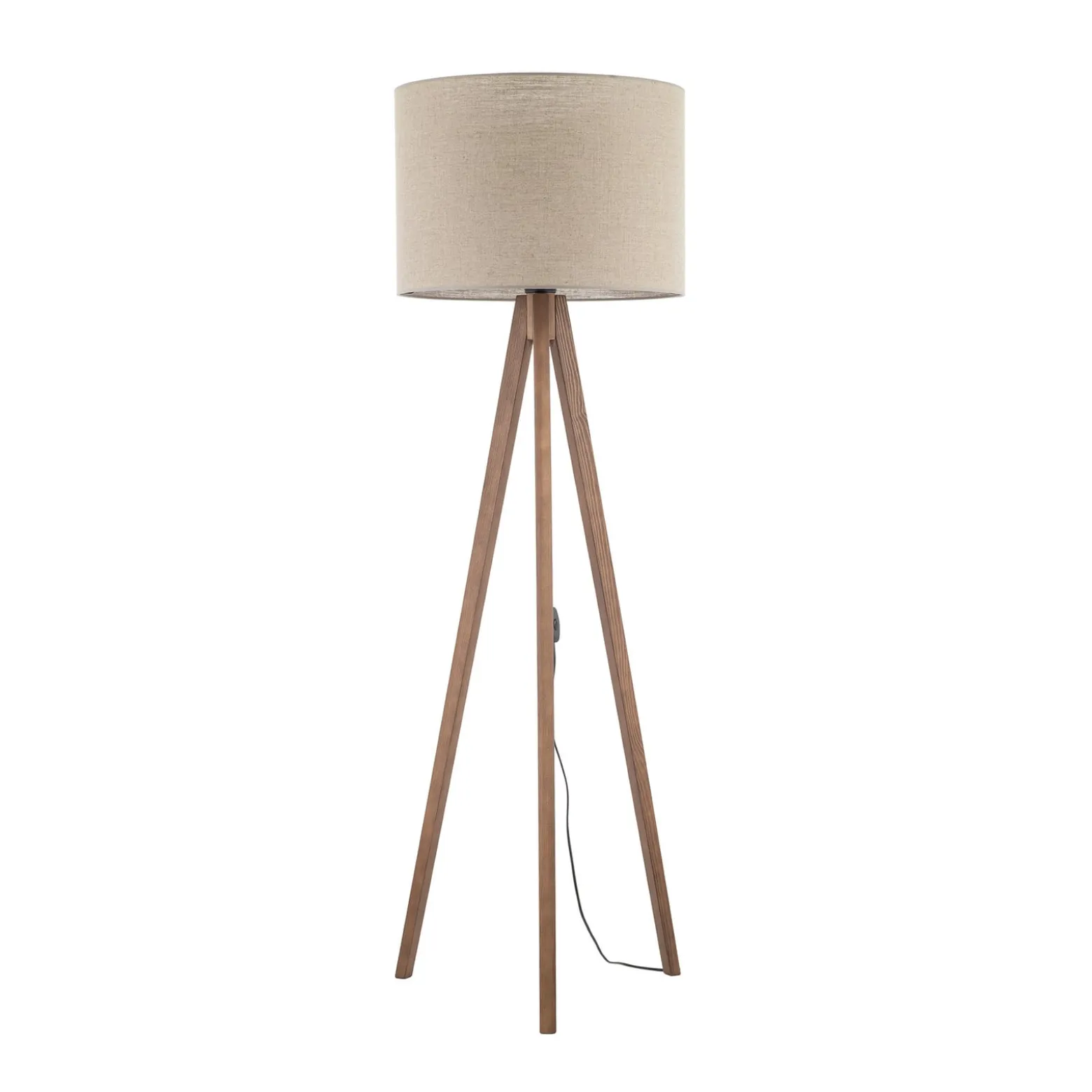 Lattiavalaisin Grand, beige/pähkinäpuu, korkeus 145 cm, E27