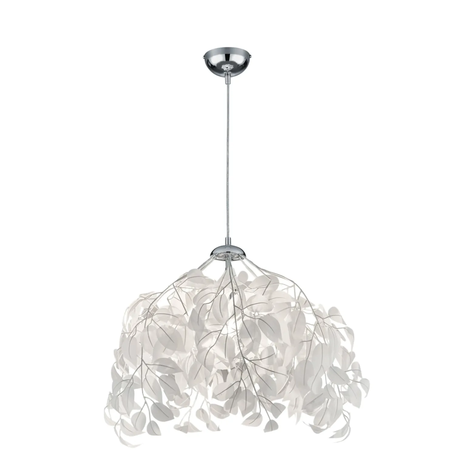 Leavy-riippuvalaisin, kromi/valkoinen, Ø 38 cm, muovia
