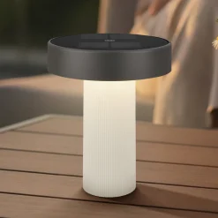 LED-akku-aurinkopöytälamppu Poga, vanhanvalkoinen/antrasiitti, IP44