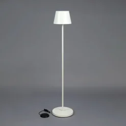 LED-akkuinen LED-lattiavalo Pomezia, valkoinen, 124 cm, IP54, USB