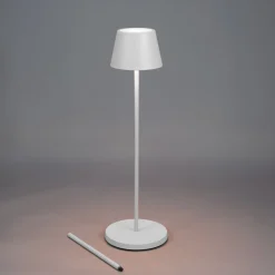 LED-akkuinen LED-lattiavalo Pomezia, valkoinen, 124 cm, IP54, USB