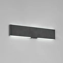LED-akkuinen seinävalaisin Conchita, leveys 32 cm, musta, metalli