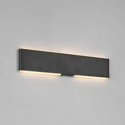 LED-akkuinen seinävalaisin Conchita, leveys 32 cm, musta, metalli