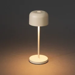 LED-akkukäyttöinen LED-pöytälamppu Lille, korkeus 20 cm, hiekanvärinen, IP54,