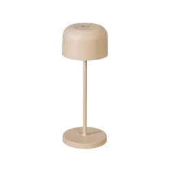 LED-akkukäyttöinen LED-pöytälamppu Lille, korkeus 20 cm, hiekanvärinen, IP54,