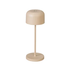 LED-akkukäyttöinen LED-pöytälamppu Lille, korkeus 20 cm, hiekanvärinen, IP54,