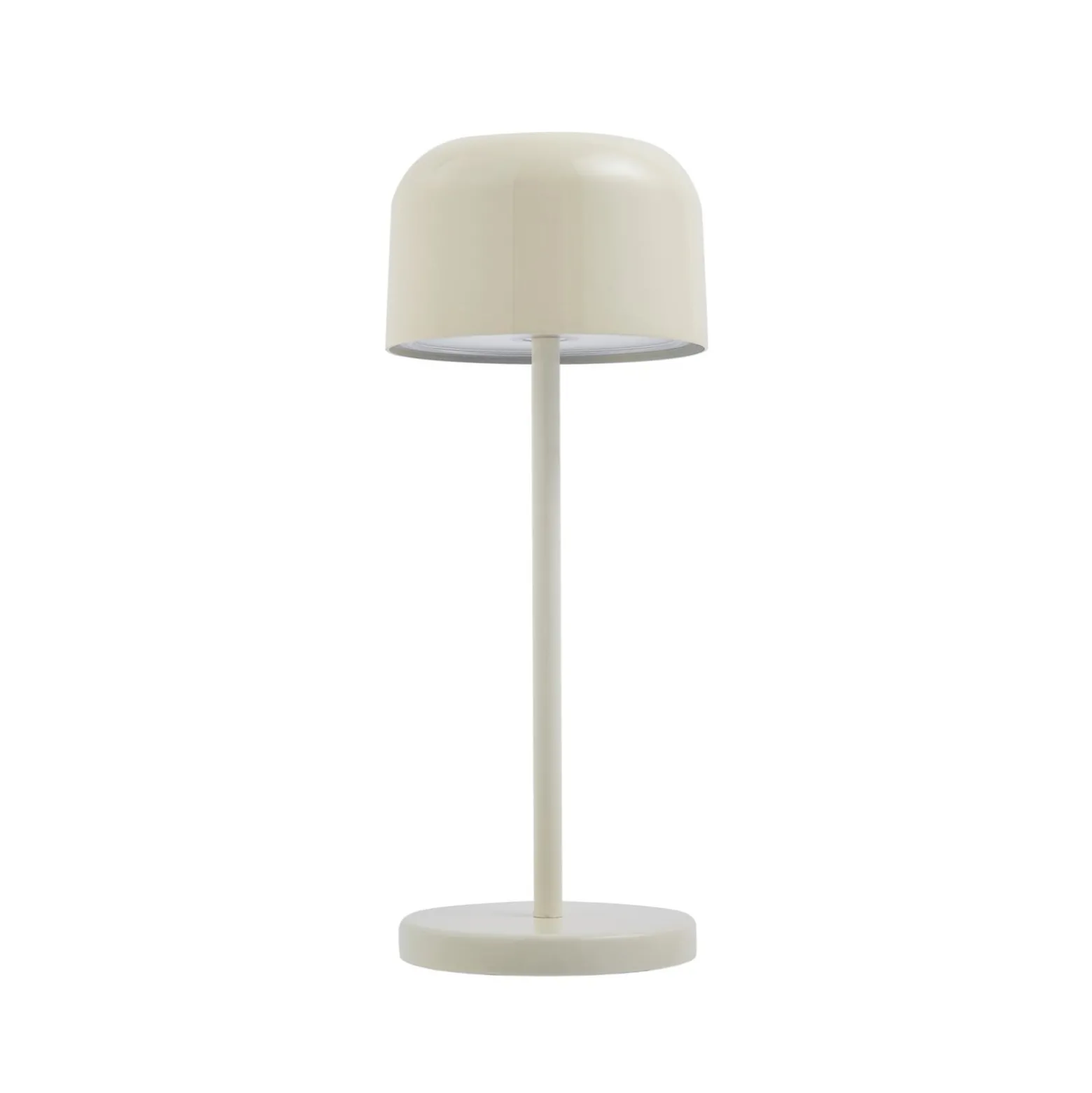 LED-akkukäyttöinen LED-pöytälamppu Quill, beige, 6 kpl, latausasema