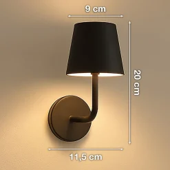 LED-akkukäyttöinen LED-seinävalaisin Magnetic, musta, CCT, IP54, himmennettävä