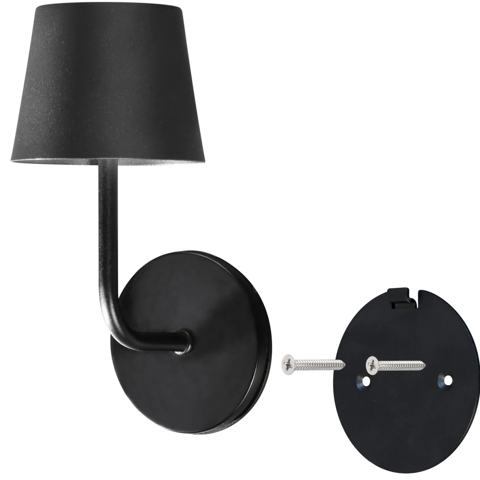 LED-akkukäyttöinen LED-seinävalaisin Magnetic, musta, CCT, IP54, himmennettävä