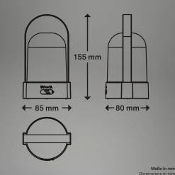 LED-akkukäyttöinen pöytälamppu ASA, kyyhkynsininen, korkeus 15,5 cm, IP44