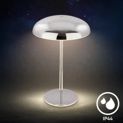 LED-akkukäyttöinen pöytälamppu Brilo unplugged Caxa 30 cm, kromi