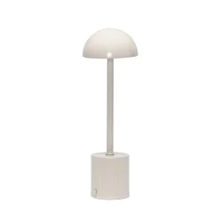 LED-akkukäyttöinen pöytälamppu Taten, hiekanvärinen, korkeus 30 cm, metallia