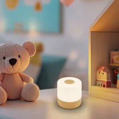 LED-akkukäyttöinen pöytävalaisin Cita, puunvärinen, USB-C, 2700 K, himmennettävä