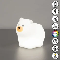 LED-akkulamppu Knut, valkoinen, pituus 12 cm, silikoni