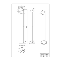 LED-akku-lattiavalaisin Blake, hiekka, metalli, himmennettävä