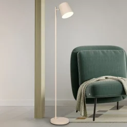 LED-akku-lattiavalaisin Blake, hiekka, metalli, himmennettävä