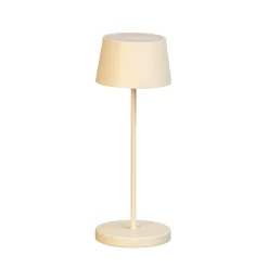 LED-akkupöytälamppu Asena Pro hiekanbeige, 30 cm metalli IP54