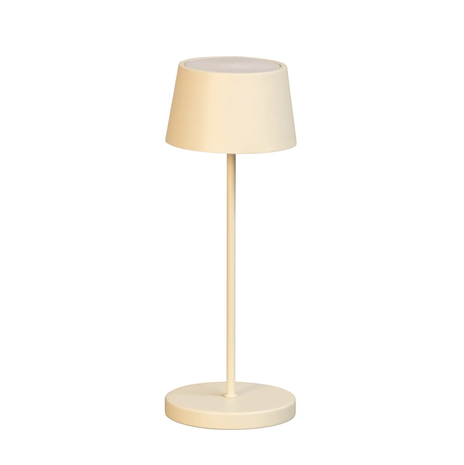 LED-akkupöytälamppu Asena Pro hiekanbeige, 30 cm metalli IP54