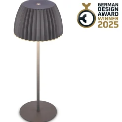 LED-akku-pöytälamppu Brilo unplugged Riffle, 36 cm, antrasiitti