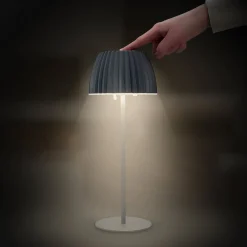 LED-akku-pöytälamppu Brilo unplugged Riffle, 36 cm, antrasiitti