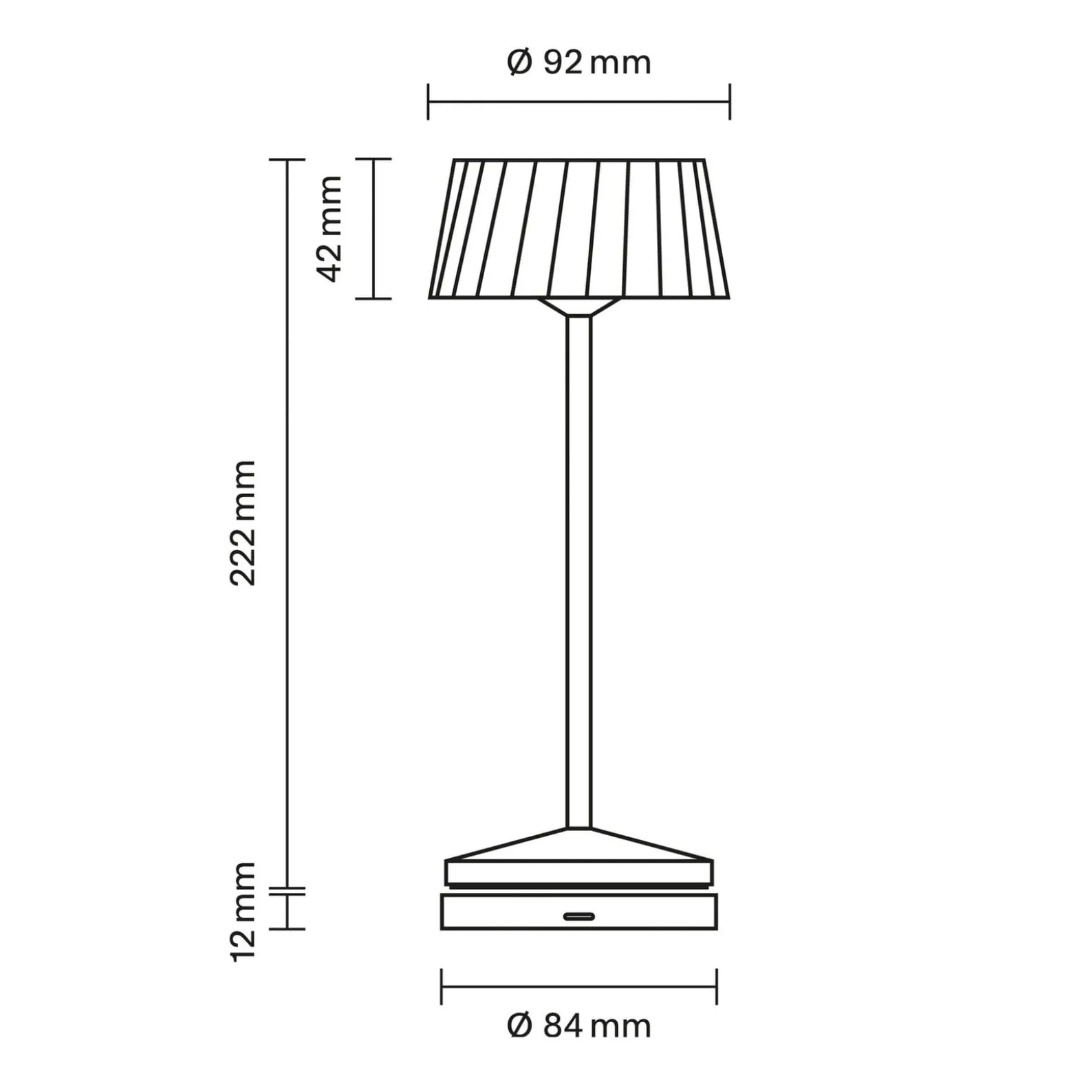 LED-akku-pöytälamppu Facetta, musta, 22 cm, metalli CCT IP44