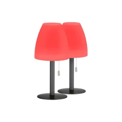LED-akkupöytälamppu Fiumara musta/valkoinen, 2 kpl