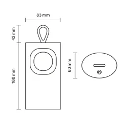LED-akku-pöytälamppu Lunari, beige, 16 cm, metalli, CCT IP44