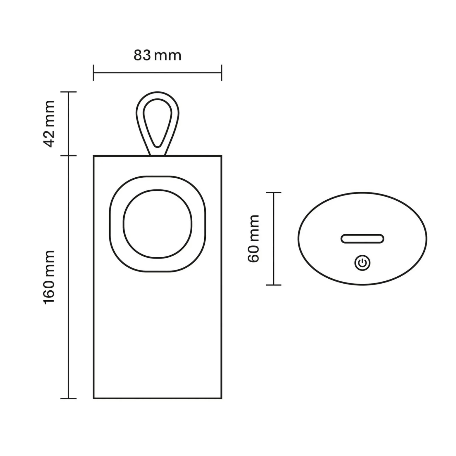 LED-akku-pöytälamppu Lunari, beige, 16 cm, metalli, CCT IP44