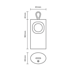 LED-akku-pöytälamppu Lunari, musta, 16 cm, metalli, CCT IP44
