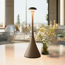 LED-akkupöytälamppu Nudrop, IP54, grafiitinharmaa