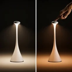 LED-akkupöytälamppu Nudrop, IP54, lumenvalkoinen