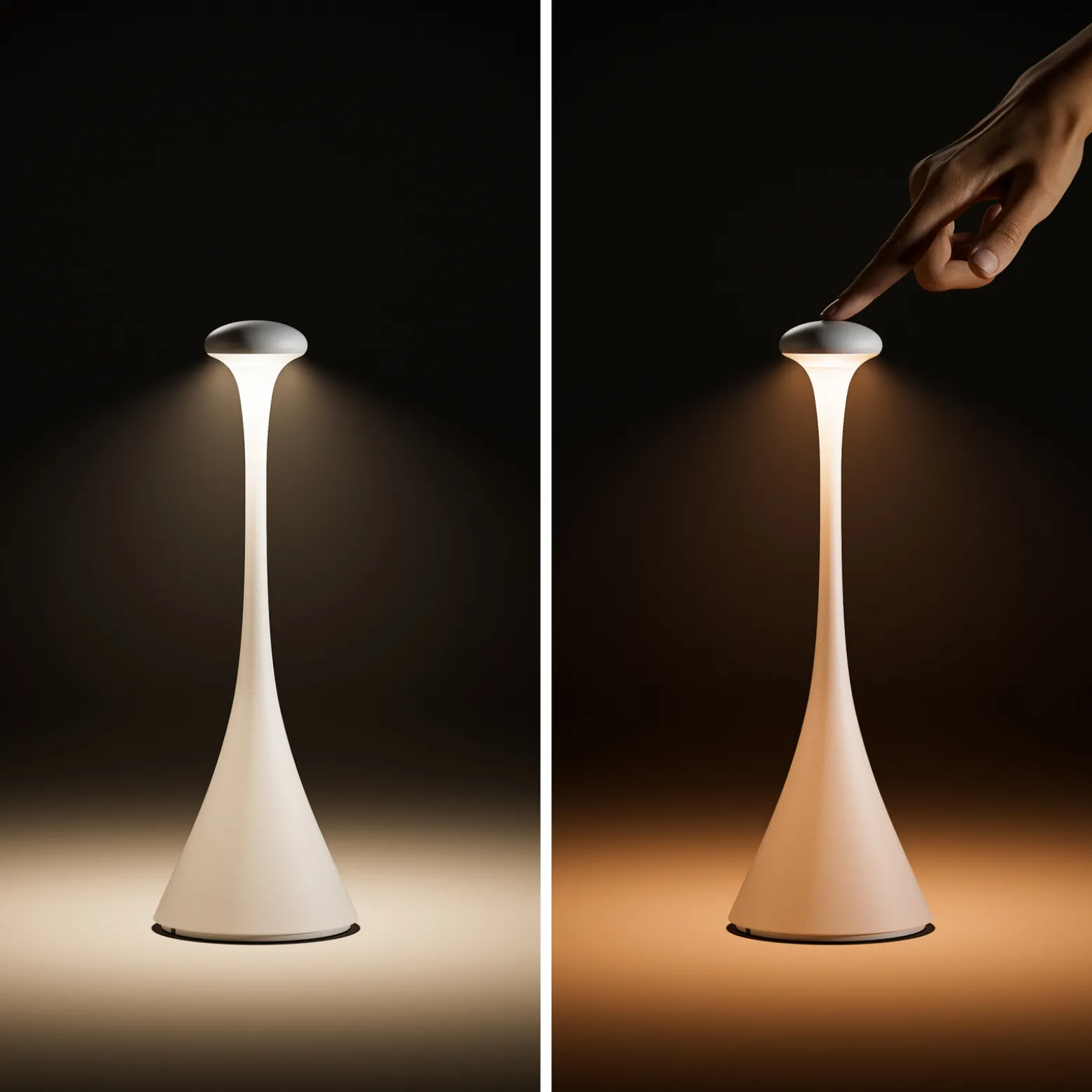 LED-akkupöytälamppu Nudrop, IP54, lumenvalkoinen