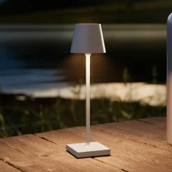 LED-akkupöytälamppu Nuindie pocket, harmaa, IP54, himmennettävä