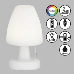 LED-akkupöytälamppu Termoli kartio, korkeus 25 cm