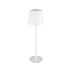 LED-akku-pöytälamppu Vannie, valkoinen, korkeus 36 cm, IP44