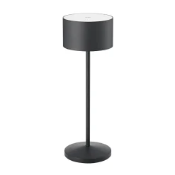 LED-akku-pöytälamppu Veluna, musta, korkeus 25 cm IP44 himmennettävä CCT