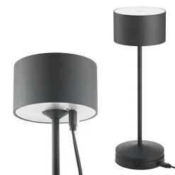 LED-akku-pöytälamppu Veluna, musta, korkeus 25 cm IP44 himmennettävä CCT
