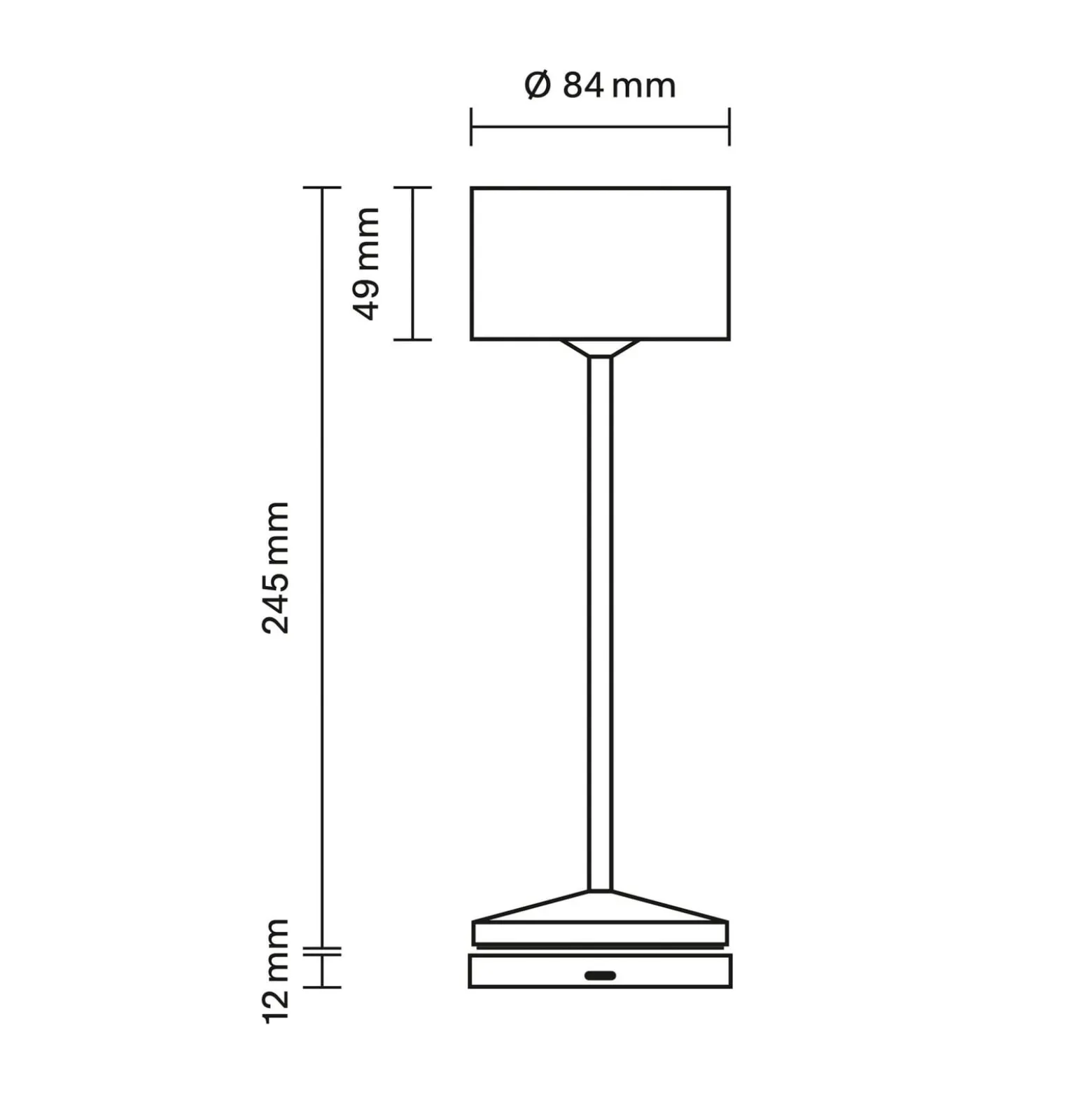 LED-akku-pöytälamppu Veluna, valkoinen, korkeus 25 cm, IP44, himmennettävä, CCT