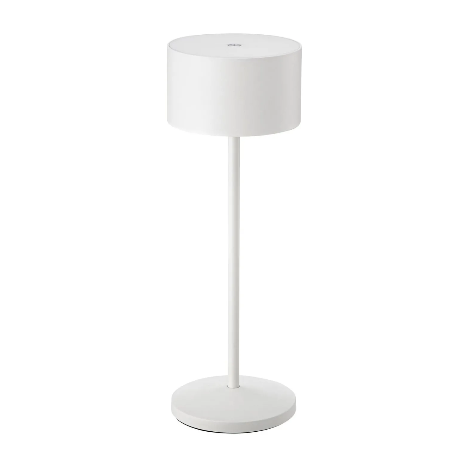 LED-akku-pöytälamppu Veluna, valkoinen, korkeus 25 cm, IP44, himmennettävä, CCT