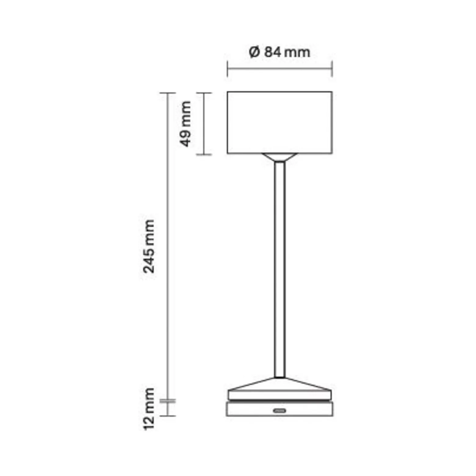 LED-akku-pöytälamppu Veluna, valkoinen, korkeus 25 cm, IP44, himmennettävä, CCT