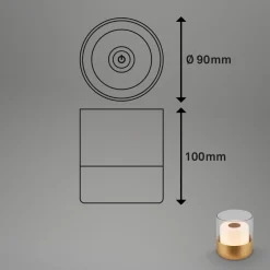 LED-akkupöytävalaisin 7483 IP44, himmennin, kulta