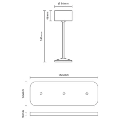 LED-akku-pöytävalaisin Veluna, beige, 3 kpl, 25 cm, IP44