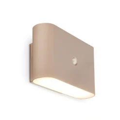 LED-akku-seinävalaisin Chat, beige, 16 cm, muovi, anturi