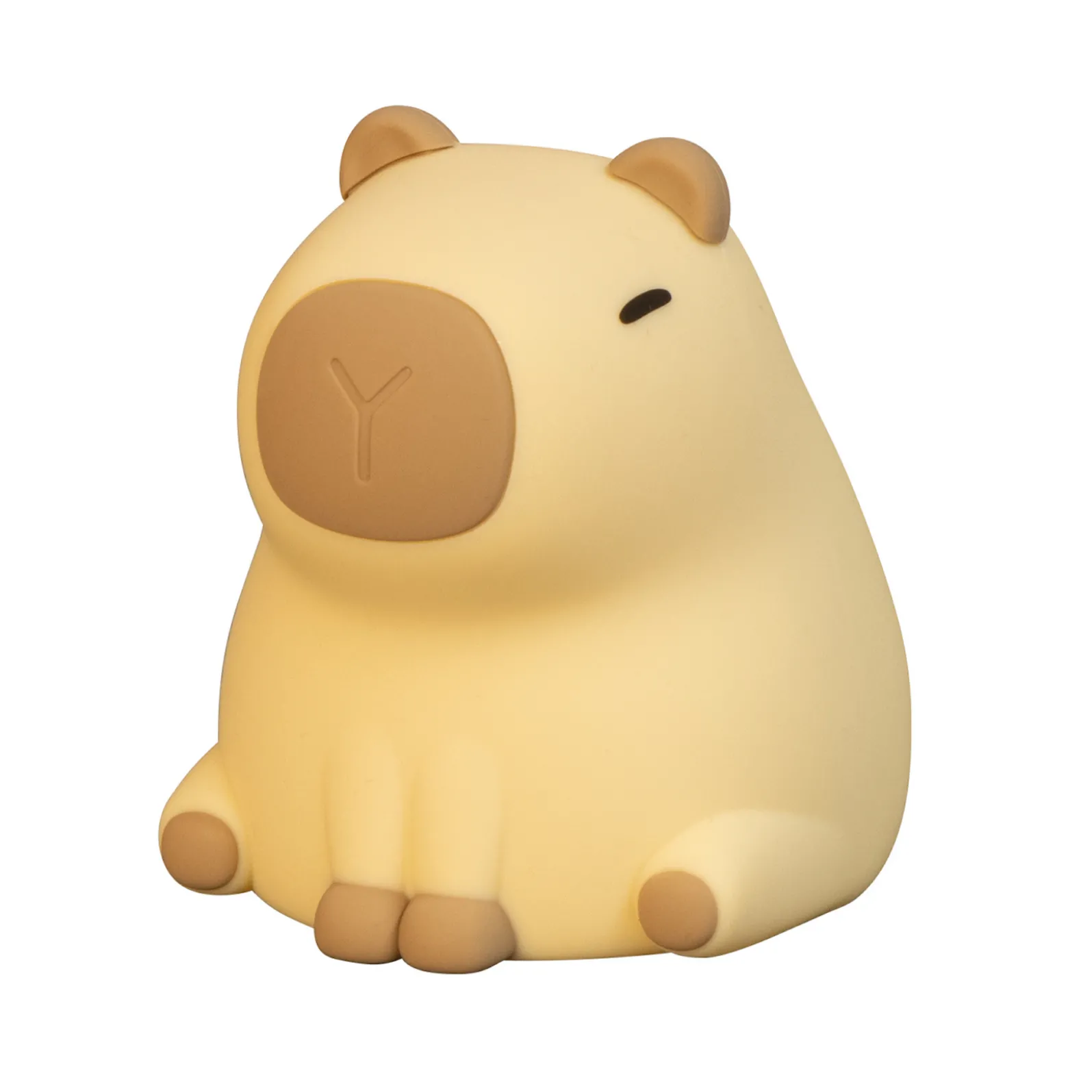 LED-akkuvalo Piggy, ruskea, korkeus 12 cm, silikoni