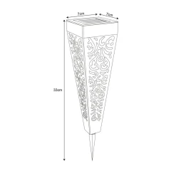 LED-aurinkoenergialla toimiva maapiikkavalaisin 33578-3, musta, muovia, 3 kpl