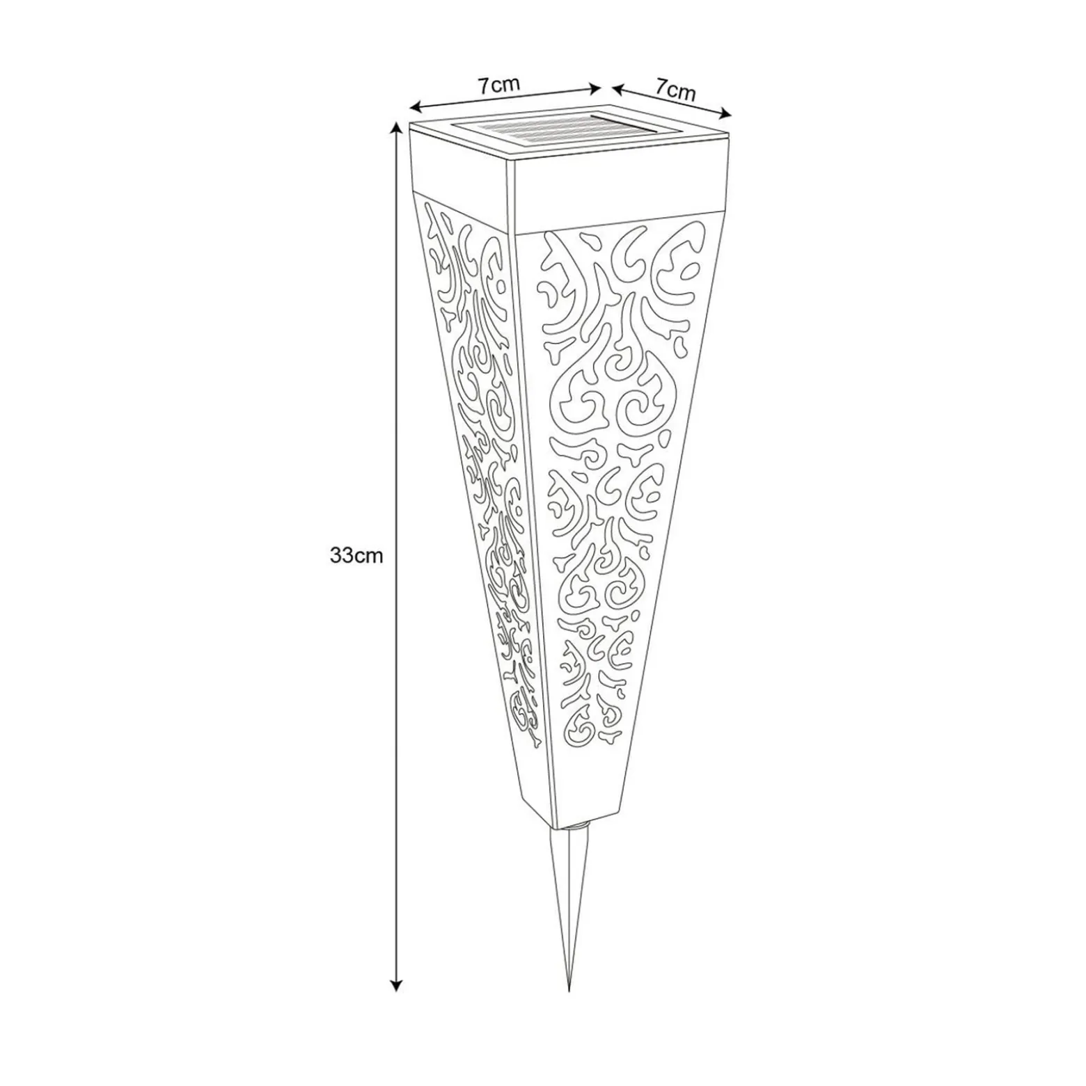 LED-aurinkoenergialla toimiva maapiikkavalaisin 33578-3, musta, muovia, 3 kpl