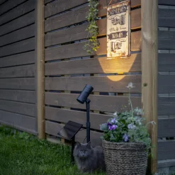 LED-aurinkokäyttöinen kohdevalaisin Powerspot 53 cm, 250 lm, musta, maakiinnike